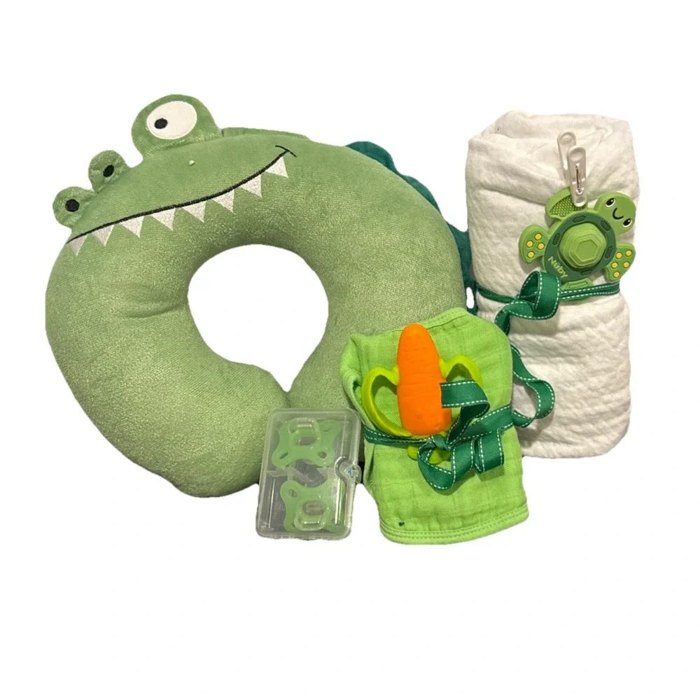 Unisex Baby Shower Gift, Frog Infant Present, Outfit, Book, Toys, Blanket & More